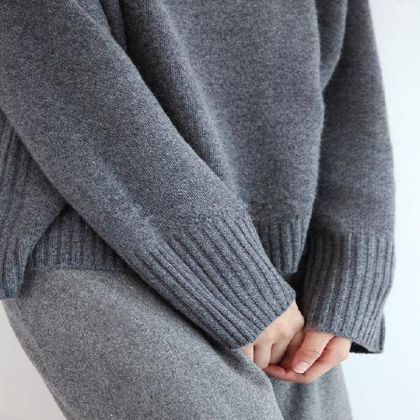 Pofulove Thick Sweater Women Large Size High Collar Casual Fashion Loose Wild Lady Pullover Sweater