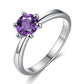 Simple fashion six claw simple zircon ring colorful European and American fashion handmade jewelry