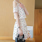 Cotton Short Off-shoulder Dress Floral Waist Slimming Dress Ladies Off-shoulder Dress Cotton Fabric Sweat-absorbent and Breathable