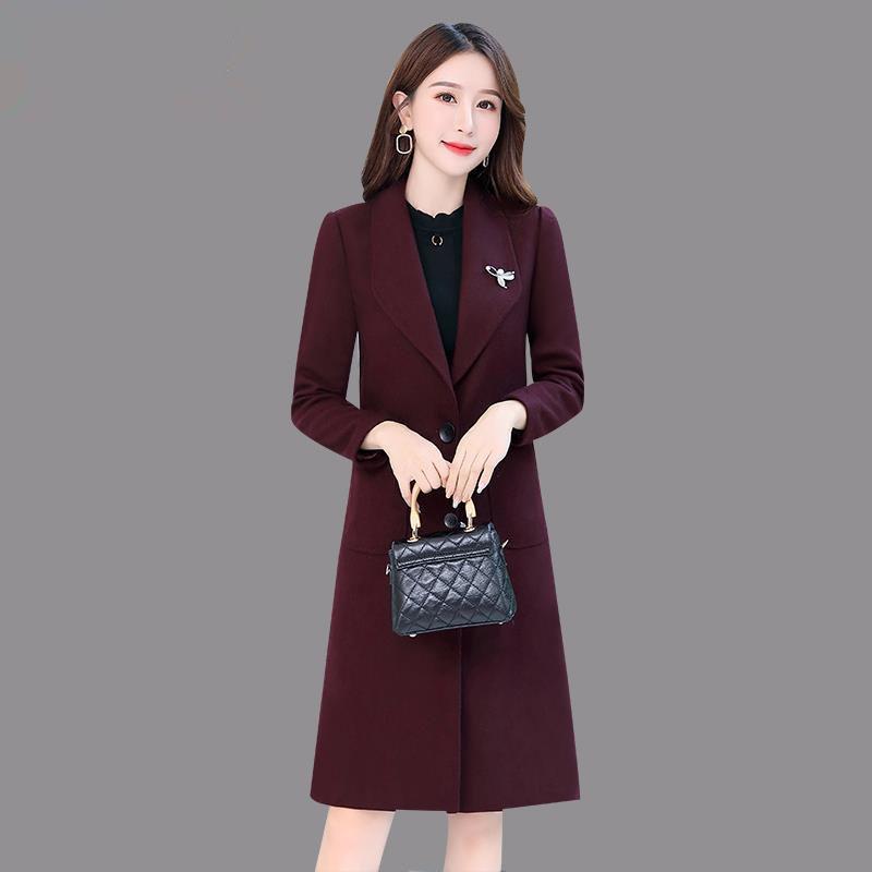 Women Coat Winter Wool Blends Coat Winter Autumn Female Long Sleeve Jacket Plus Size Casual Outwear