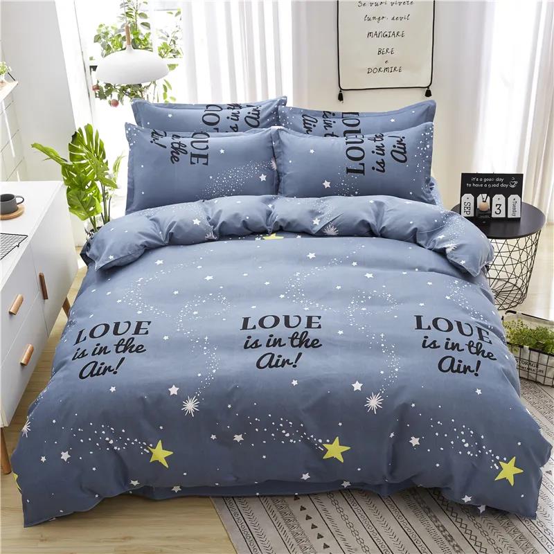 Thickened Sanding Four-piece Bedding Quilt Cover Sheet Single Double Student Dormitory Bedding Set