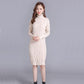 Sweater Women's Turtleneck Pullover Mid-length Knitwear Korean Pure Color Trending Sweater Dress Clothes Set Autumn and Winter