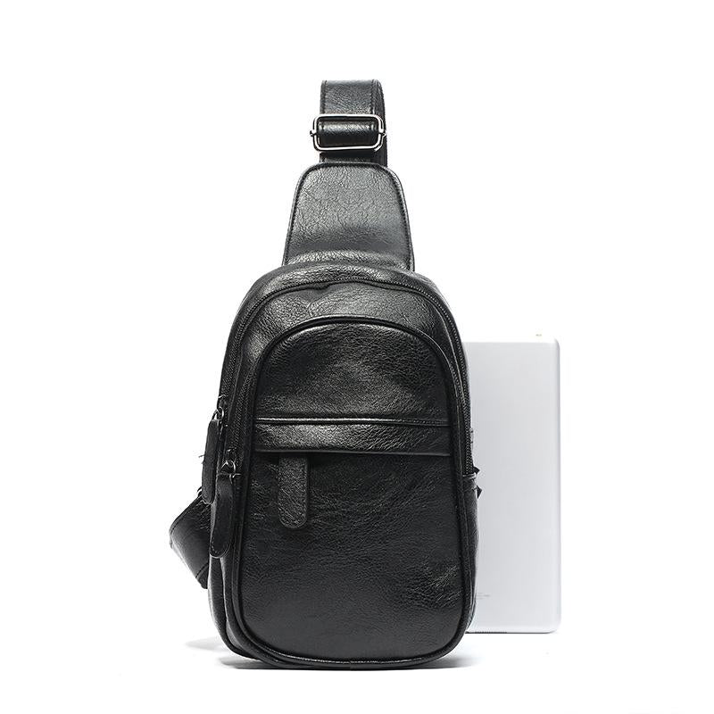 Chest Bag Men's Black Waterproof Anti-theft Messenger Bag Outdoor Sports Travel Shoulder Bag