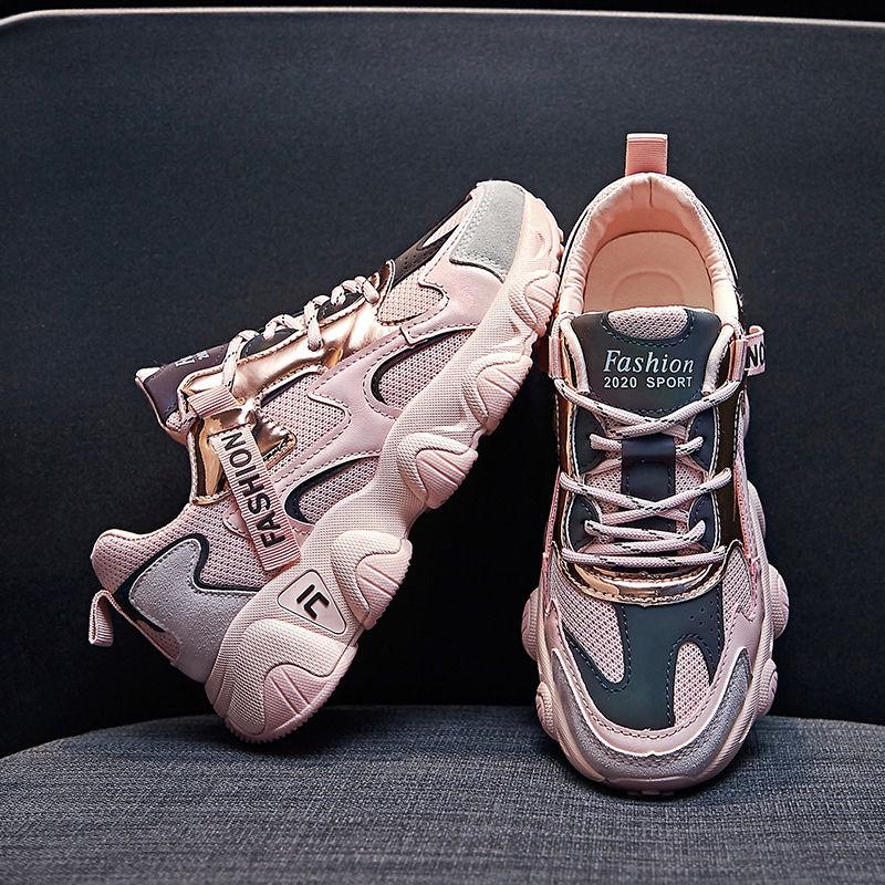 Spring Women's Shoes Sports Shoes Female Students Korean Version of The Ins Super Fire Daddy Shoes Running Casual Shoes