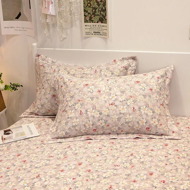 100% Cotton Pillow Case A Pair of Double Bed Bedding Pillow Case 48*74cm Pastoral Style