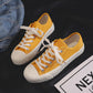 Canvas Shoes Women Casual Flats 2020 Trendy Korean Version Lace-up Fashion Female Spring/autumn Shoes Solid White Shoes