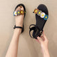 Cute Sandals Female Fairy Style Summer Wild Flowers Flat Casual Soft Sole Student Shoes
