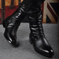 Autumn and Winter Korean Style Trendy Mid-cut Short Boots British Martin Boots Trendy Pointed Leather Boots