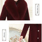 Fur Coat Women's Long Imitation Mink Coat Women Autumn and Winter Thickening Imitation Fox Fur Collar Coat Was Thin