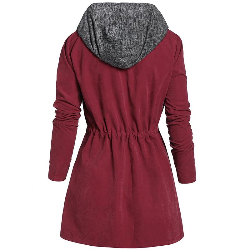 Winter Jackets Hooded Parkas Coat Solid Casual Plus Size Women Warm Jacket