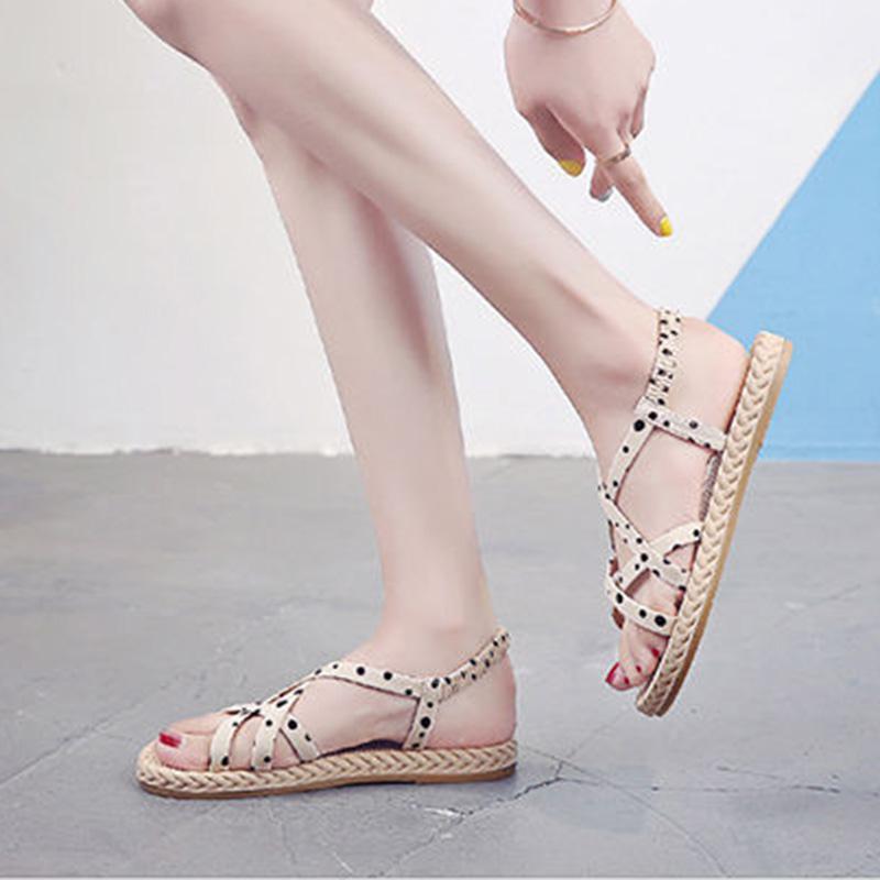 Summer Sandals for Female Students Korean Version of Wild Fairy Style Sandals and Slippers Female Flat Sandals for Outer Wear