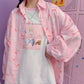 Harajuku Clothing Pastel Lilac Strawberry Milk Pastel Lilac Button Up Shirt Harajuku Shirt Tumblr Shirt Lolita Shirt Cute Tee Milk Tee Shirt
