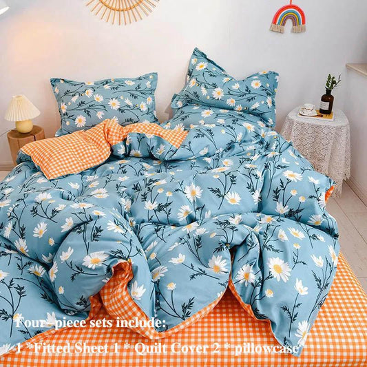 Bed Cover Bed Four Sets of Autumn and Winter Plus Thick Coating Cotton Home Bedding