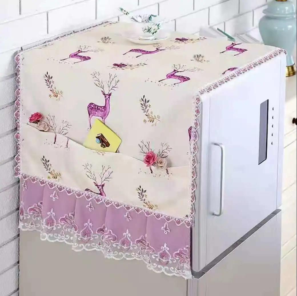 High-grade Lace Refrigerator Cover Dust Cover Single Door Double Door Universal Refrigerator Cover Cloth 55*140cm