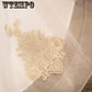 Gorgeous Ball Gown V Neck Lace Champagne embroidery Long Wedding Dresses Bridal Gown