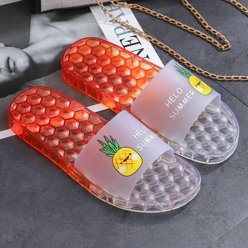 Crystal Slippers Women's Fashion Home Summer Outing Transparent Non-slip Deodorant Korean Student Women's Drag Sandals Bathroom
