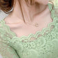 Women's Spring and Autumn Long Sleeve Lace Bottoming Shirt Square Collar Slim Top