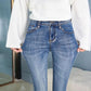 Jeans Women's Spring and Autumn High-waisted Jeans Women's Thin Embroidered Flared Trousers All-match