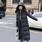 Down Jacket Women Black Thick Straight Loose Loose White Duck Down Knee-to-ankle Mid-length Super Long Winter Hood