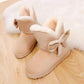 Bowknot Warm Women Flats Snow Boots Autumn Winter Fashion Shoes