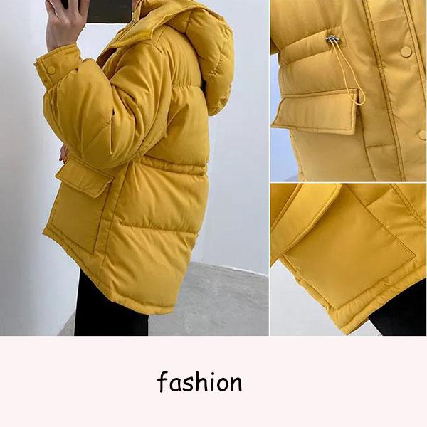 Winter Short Purple Cotton-padded Jacket Women's Loose Down Cotton-padded Jacket Student Bread Jacket