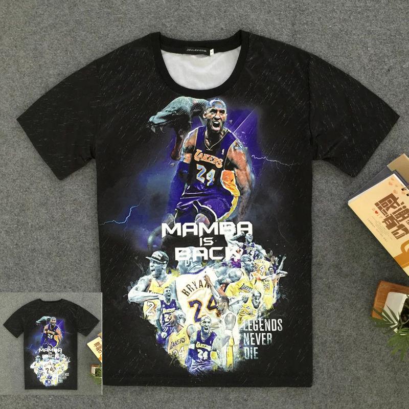 Large size basketball clothes men's summer 3D printing short-sleeved T-shirt basketball star T-shirt