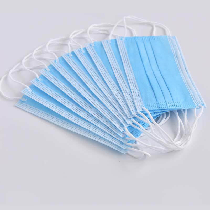 Face Mouth Mask Disposable Protective 3 Layers 95% Filter Dustproof Anti-fog Earloop Non Woven Masks