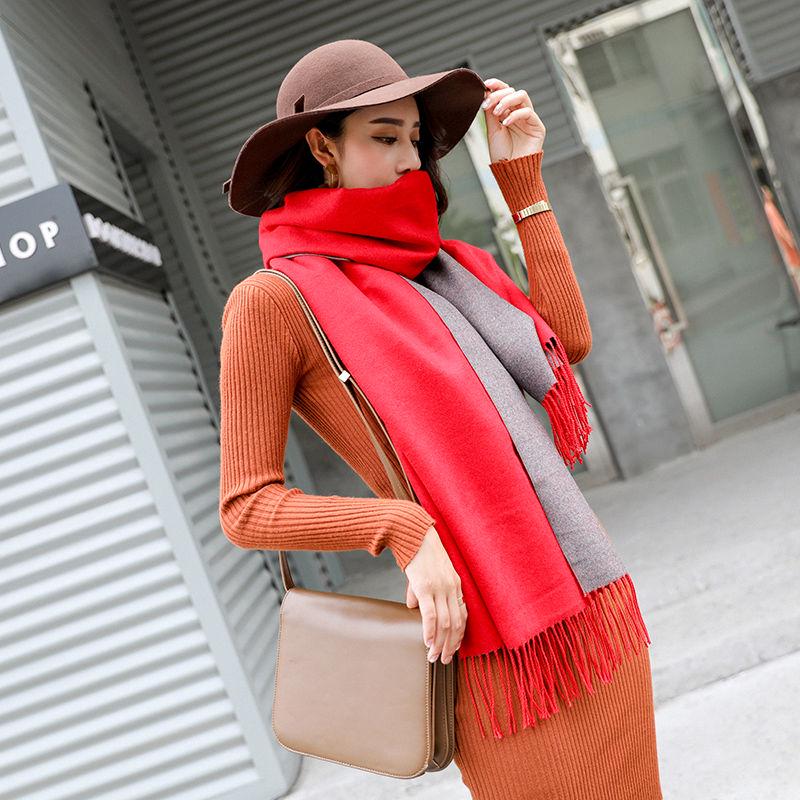 Wool Winter Scarf Women Scarves Solid Luxury Autumn Fashion Scarf Shawl for Ladies Wrap