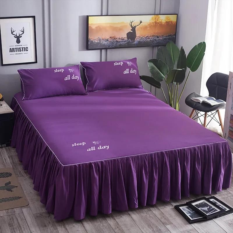 Solid Color Bedspread One Piece Simmons Non-slip Protective Cover Bed Sheet Non-slip Printing Double Bed