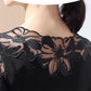 Large Size Women's Lace Shirt Long Sleeves Outer Wear Hollow Thin Inner Mesh Bottoming Shirt