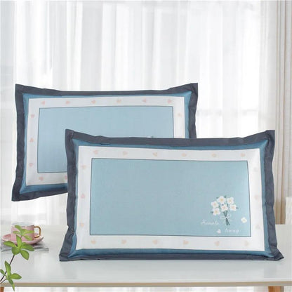 Summer Cool Ice Silk Pillowcase Single Pillowcase Washable Printing Pillow Dust Cover