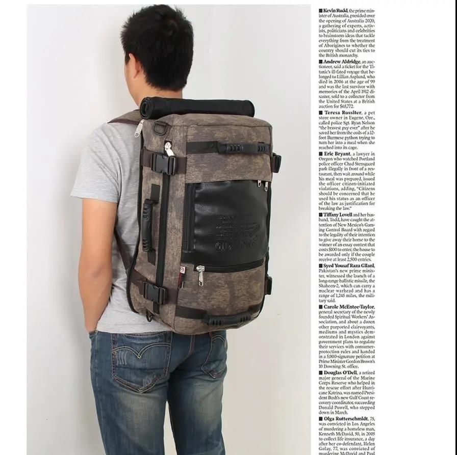 Leisure Canvas Backpack Travel Bag Outdoor Sports Mountaineering Bag Hiking Backpack