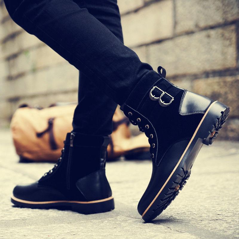 British Style Retro Men's Martin Boots Military Boots Work Boots High Top Shoes All-match Boots Men