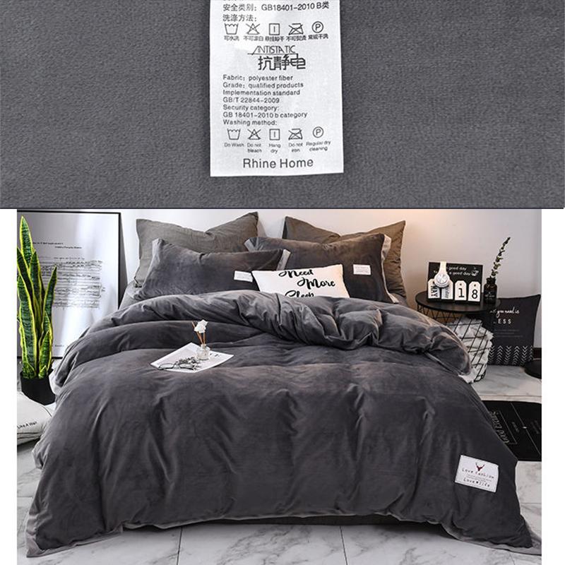 Winter Four-piece Set Double-sided Velvet Thick Short Plush Bed Linen Quilt Cover Coral Velvet 4-piece Set