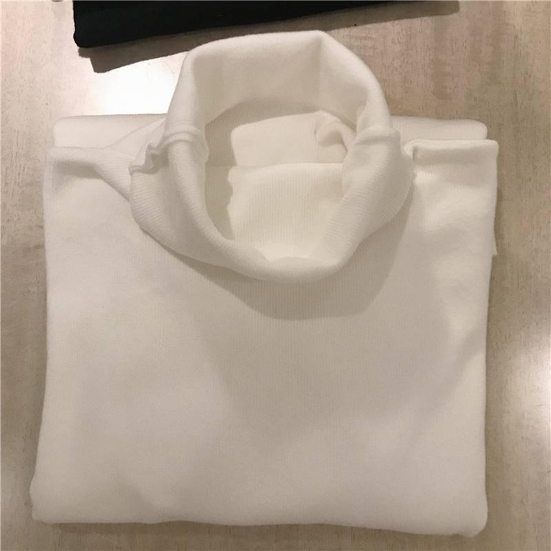 Pofulove Autumn Winter Pile Collar Sweaters Turtleneck Long-sleeved Bottoming Sweater Pullover