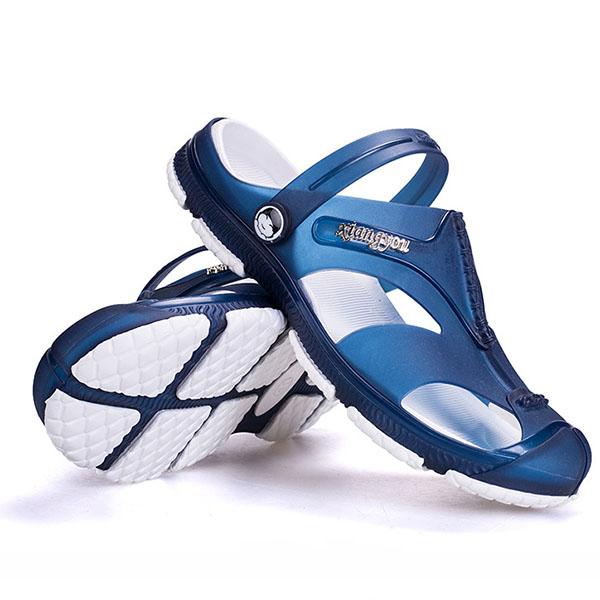 Men's Large Size Non-slip Indoor Bathroom Flat Slippers Spring Summer Outdoor Beach Baotou Slippers