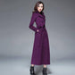 Cotton Thickened Over-the-knee Coat Women's Super Long Waist Autumn and Winter Solid Color Woolen Coat Slim Fit Thick Woolen