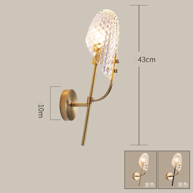 Copper wall lamp post modern light luxury living room study bedroom bedside wall lamp aisle lamp