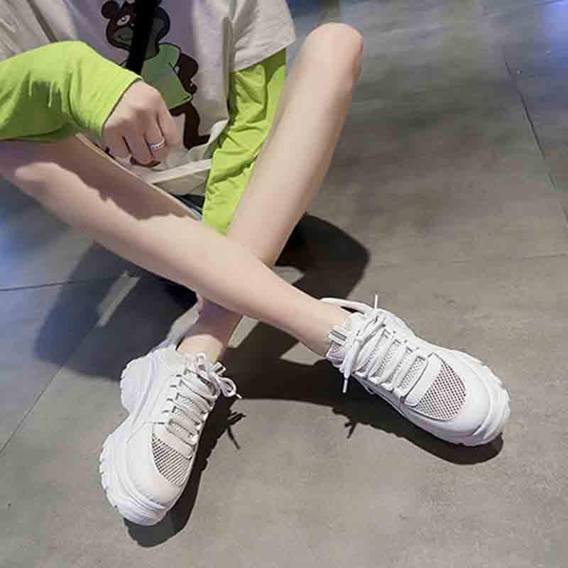 BrandPlus Size 35-40 Summer Women Mesh Sneakers Girls Breathable Deodorant Running Basketball Shoes Shockproof Non-slip Ins Shoes