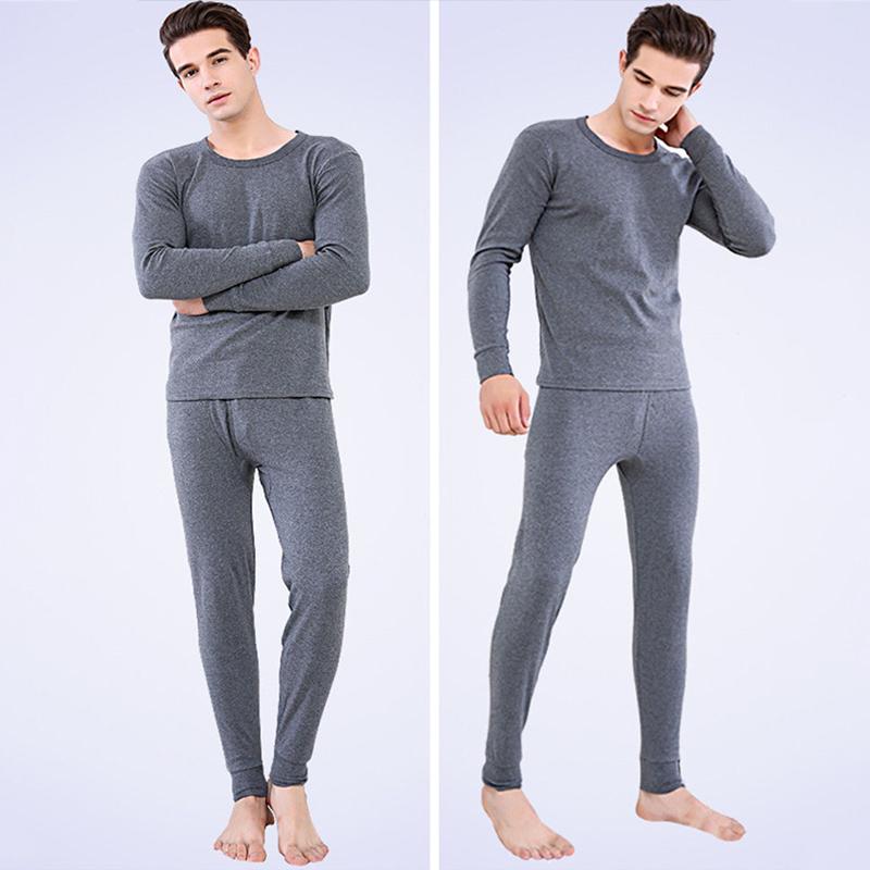 Men's Plus Velvet Thick Thermal Underwear Suit Autumn Clothes Long Trousers Youth Plush Sweater Plus Size Winter