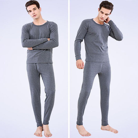 Men's Plus Velvet Thick Thermal Underwear Suit Autumn Clothes Long Trousers Youth Plush Sweater Plus Size Winter