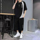 Summer Short-sleeved T-shirt Suit Men's Trend Youth Casual Sports Cropped Two-piece Set