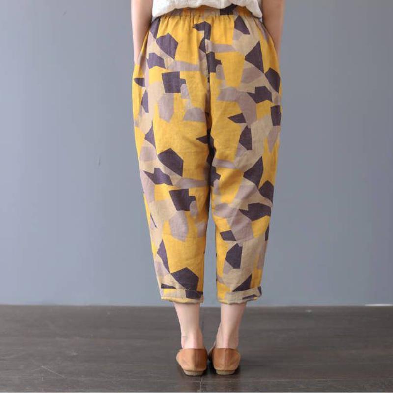 Spring and Summer Mother's Pants Wide-leg Plus Size Bloomers Cotton Silk High-waist Mosquito-proof Loose Trousers Women