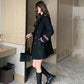 Women Trench Coat  Winter Lapel Long Sleeve Coats Office Ladies Solid Loose Woolen Coat Outwear