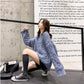 Autumn and Winter Loose Jacket Korean Fashion Casual Sweater Mid-length Round Neck Female Student Top