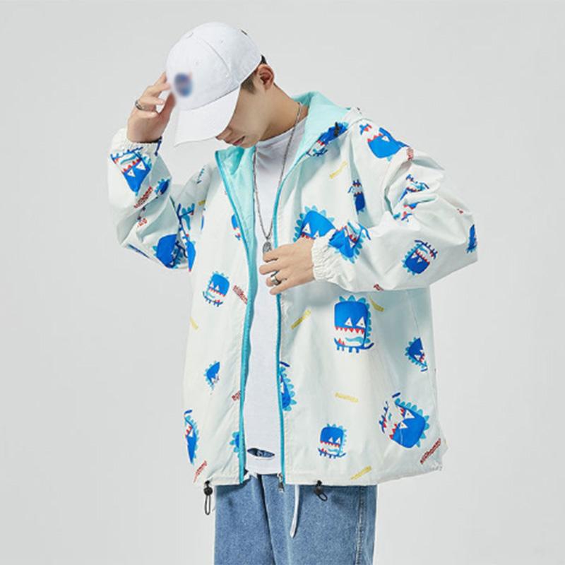 Men's Loose Plus Size Casual Windproof Hooded Jacket Men's Zipper Jacket Sports Jacket Student Jacket