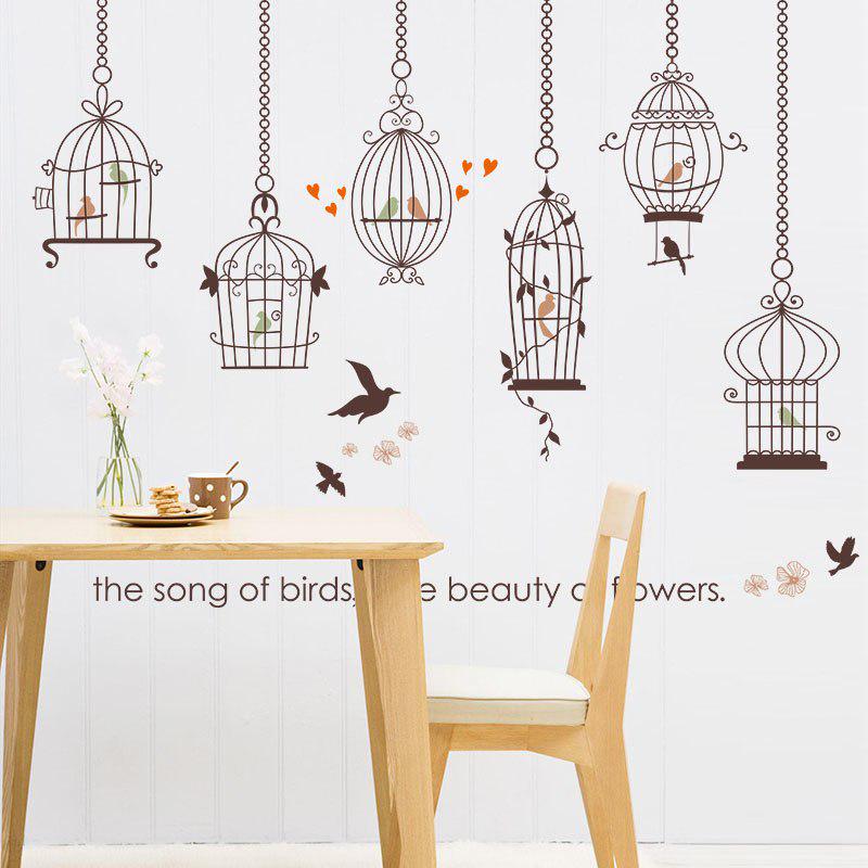 [sticker ]Modern Creative Bird Cage Wall Stickers Home Decor Living Room Window Sofa Tv Background