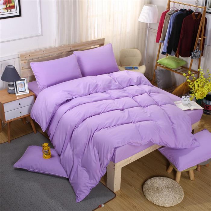 Luxury Solid Color Bed Linens Set Red Microfiber Bed Set Bedclothes Comforter