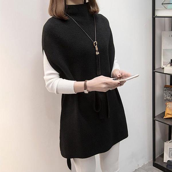 Korean Sweater Sweater Women's Bottomed Shirt Vest Two-piece Set Loose Women's Versatile Long Sleeve