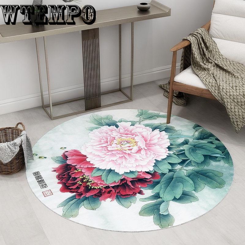 Round Carpet Basket Mat Yoga Mat Soft Bedroom Carpet Living Room Carpet Chinese Style